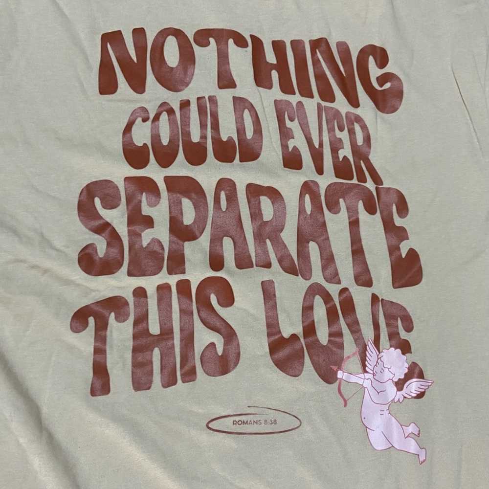 Romans 8:38 Cherub Love Quote Graphic Tee